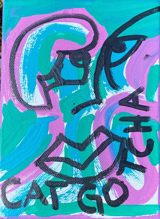 Deme Original "Cat Gotcha" Canvas